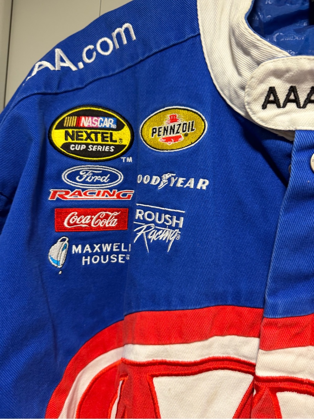 Blue & White Racing Jacket - Men's - Picture 3 of 16